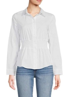 Saks Fifth Avenue Smocked Button Down Shirt