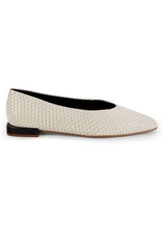 Saks Fifth Avenue Snake Embossed Leather Flats