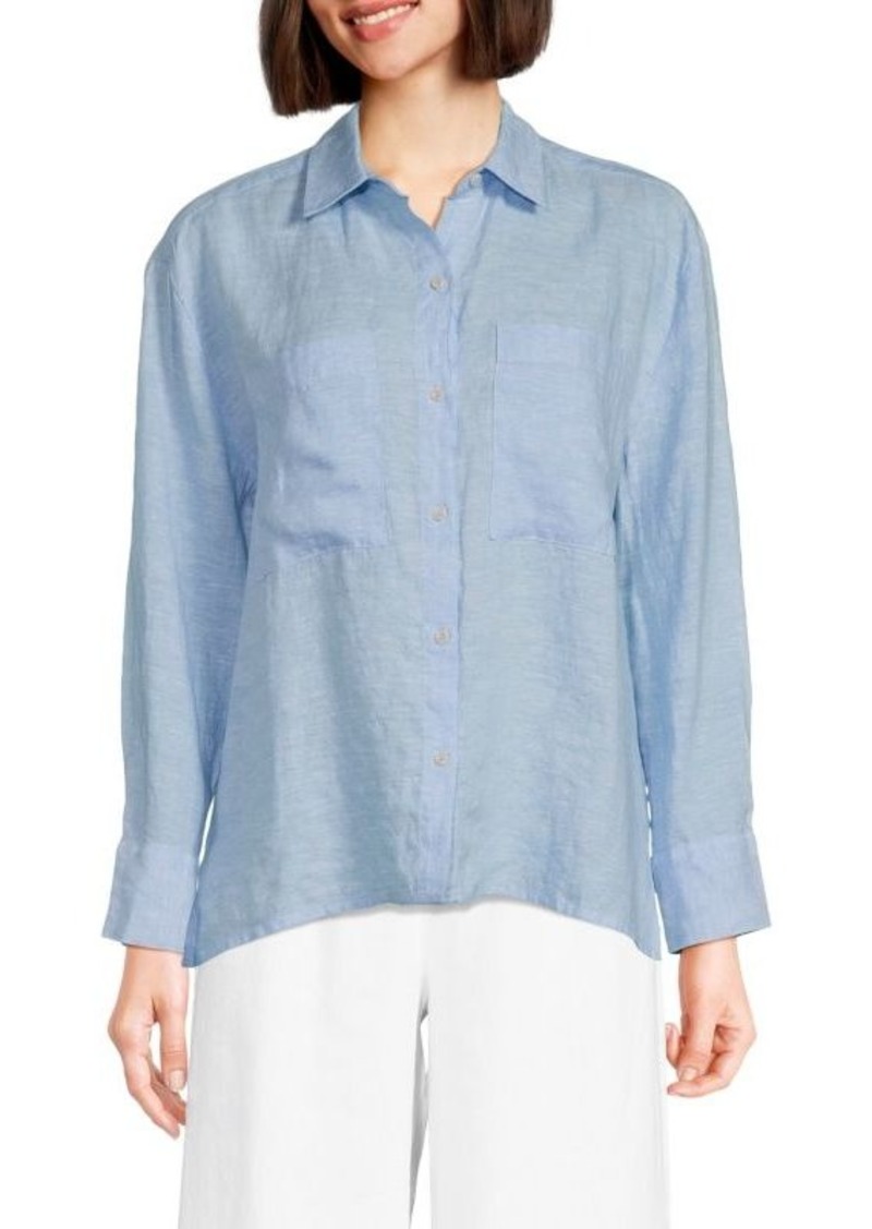 Saks Fifth Avenue Solid 100% Linen Shirt