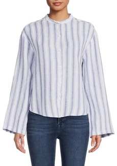 Saks Fifth Avenue Stripe Linen Shirt