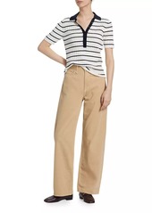 Saks Fifth Avenue Striped Cotton-Blend Knit Polo Shirt
