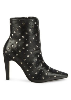Saks Fifth Avenue Studded Stiletto-Heel Leather Booties