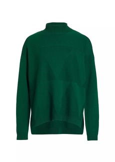 Saks Fifth Avenue Triangle Stitch Wool-Blend Turtleneck Sweater