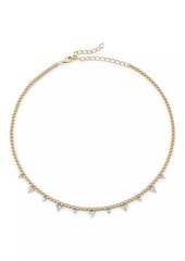 Saks Fifth Avenue Two-Tone 14K Gold & 0.84 TCW Diamond Beaded Station Necklace