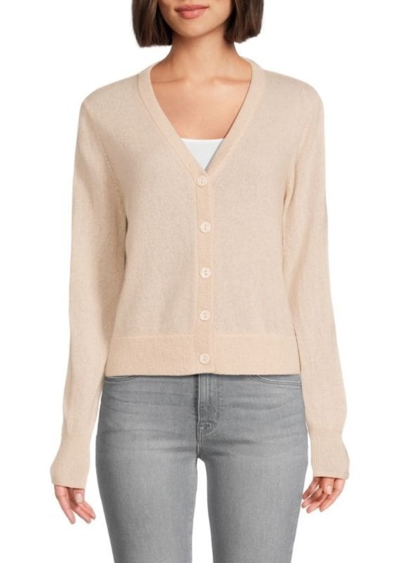 Saks Fifth Avenue 100% Cashmere V-Neck Cardigan