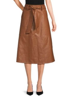 Saks Fifth Avenue Vegan Leather A Line Skirt