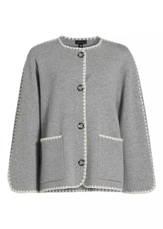 Saks Fifth Avenue Whipstitch-Trim Cashmere Cardigan