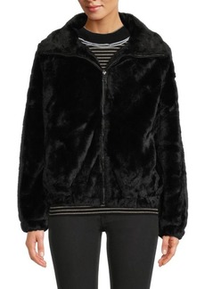 Saks Fifth Avenue Zip Up Faux Fur Jacket