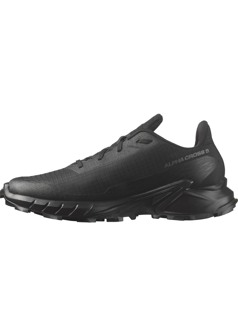 Salomon Men's ALPHACROSS 5 Trail Running Shoes for Men Black / Black / Ebony