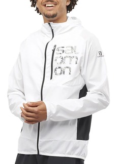 Salomon Men's Bonatti Cross Wind Full Zip Wind Jacket, Medium, White | Father's Day Gift Idea