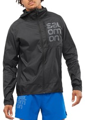 Salomon Men's Bonatti Cross Wind Full Zip Wind Jacket, Medium, White