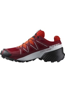 Salomon Men's SPEEDCROSS GORE-TEX Trail Running Shoes for Men Red Dahlia / White / Black