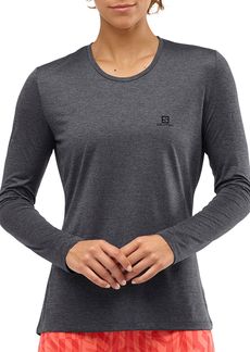 Salomon Women's Agile Long Sleeve T-Shirt, XL, Ebony/Black/Heather