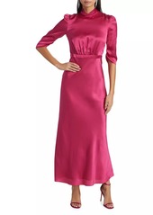 Saloni Adele Hammered Silk Maxi Dress