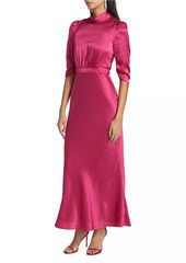 Saloni Adele Hammered Silk Maxi Dress