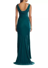 Saloni Asher Draped Velvet Gown