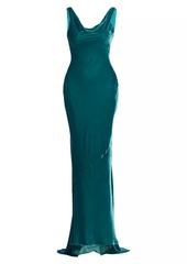 Saloni Asher Draped Velvet Gown