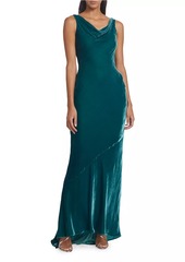 Saloni Asher Draped Velvet Gown