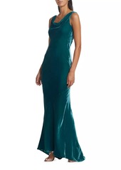 Saloni Asher Draped Velvet Gown