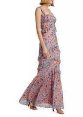 Saloni Chandra Floral Silk Maxi Dress