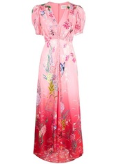Saloni floral-print maxi dress