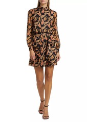 Saloni Isa Paisley Draped Minidress