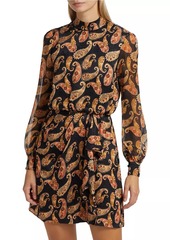 Saloni Isa Paisley Draped Minidress