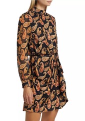 Saloni Isa Paisley Draped Minidress