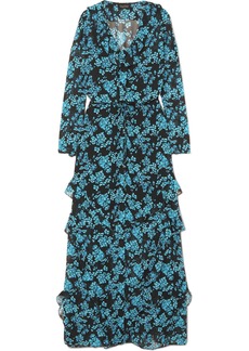 Saloni Izzie Ruffled Floral-print Silk-chiffon Maxi Dress