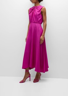 Saloni Marla Sleeveless Bow Midi A-line Dress