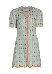 Saloni Marlee Button-Front Dress