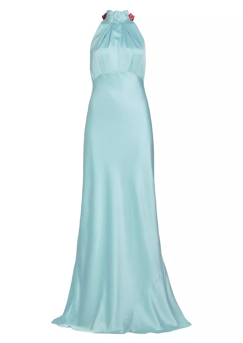 Saloni Michelle Silk Halterneck Gown