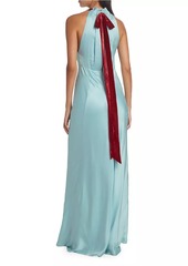 Saloni Michelle Silk Halterneck Gown