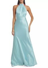 Saloni Michelle Silk Halterneck Gown