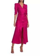 Saloni Mitsu Silk Jacquard Midi Dress