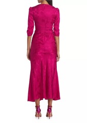 Saloni Mitsu Silk Jacquard Midi Dress