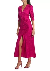 Saloni Mitsu Silk Jacquard Midi Dress