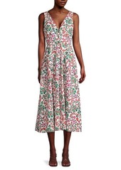 Saloni Mix Floral-Print Cotton Dress