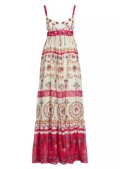 Saloni Naki Printed Linen Maxi Dress