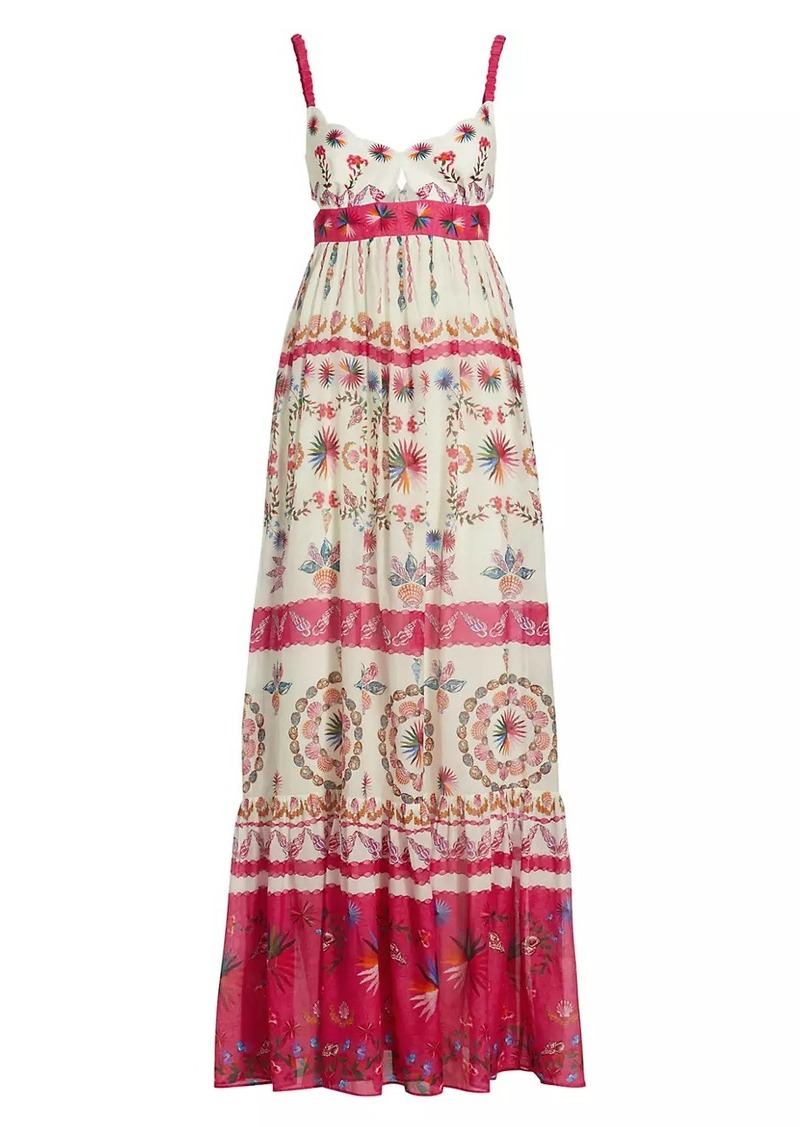 Saloni Naki Printed Linen Maxi Dress