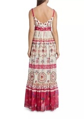 Saloni Naki Printed Linen Maxi Dress