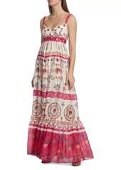 Saloni Naki Printed Linen Maxi Dress