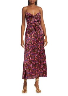 Saloni Penelope Silk Floral Midi-Dress