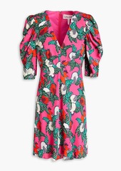 Saloni - Colette floral-print crepe mini dress - Pink - UK 16