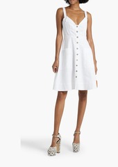 Saloni - Fara cotton and linen-blend dress - White - UK 8
