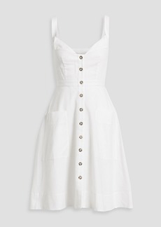 Saloni - Fara cotton and linen-blend dress - White - UK 10