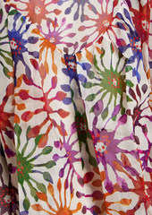 Saloni - Franca belted floral-print silk-chiffon mini dress - Purple - UK 8