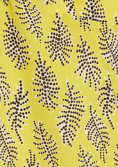 Saloni - Holly printed silk-crepe midi dress - Yellow - UK 10