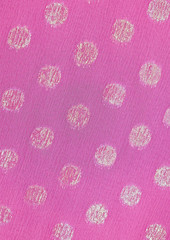 Saloni - Marissa polka-dot metallic fil coupé silk-blend chiffon mini dress - Pink - UK 6