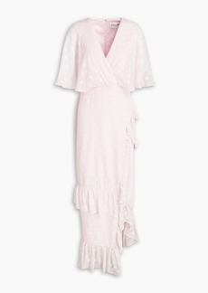 Saloni - Mimi-B fil coupé silk-blend chiffon midi dress - Pink - UK 6